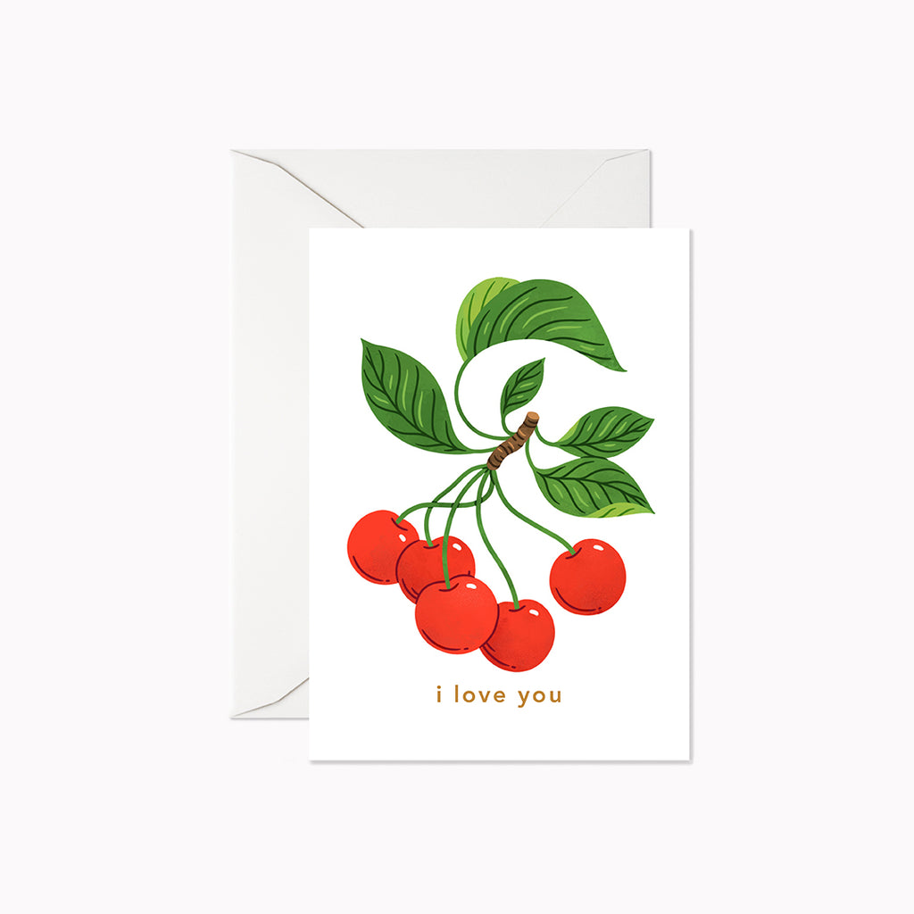 I Love you Cherries | Mini Card - Linden Paper Co. , Greeting Card - Stationery Brand, Linden Paper Co. Linden Paper Co., Linden Paper Co.  Linden Paper Co. 