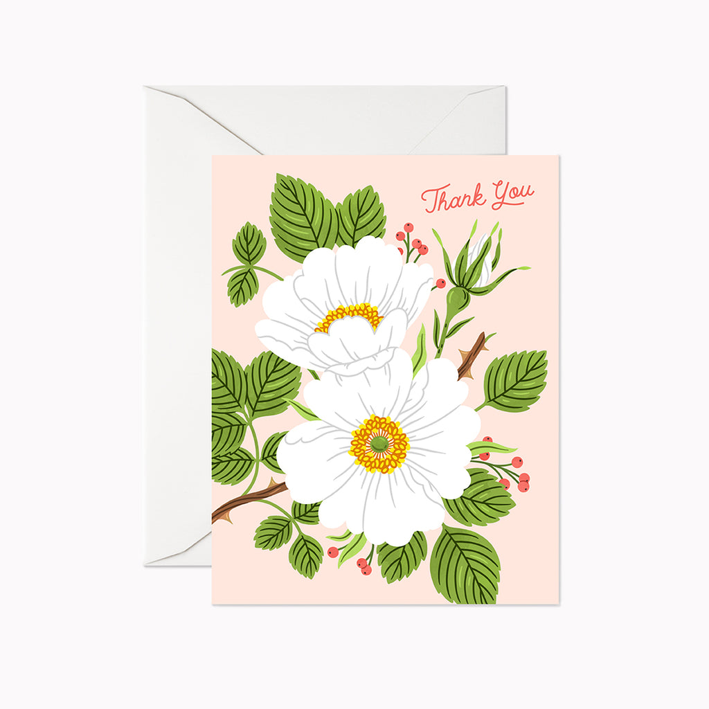 Garden Rose Thank You Card - Linden Paper Co. , Greeting Card - Stationery Brand, Linden Paper Co. Linden Paper Co., Linden Paper Co.  Linden Paper Co. 