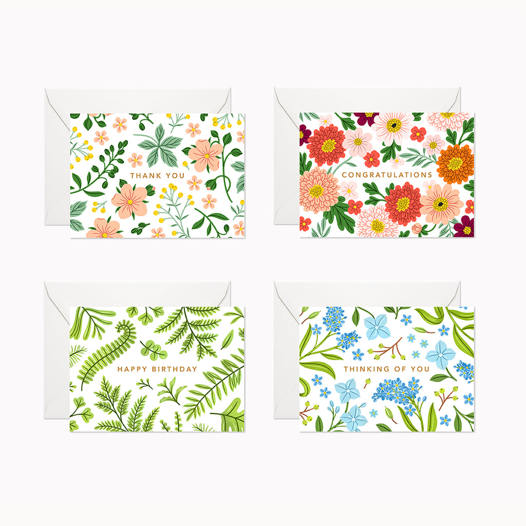 Floral Mini Cards | Assorted Set - Linden Paper Co. , Greeting Card - Stationery Brand, Linden Paper Co.  Linden Paper Co., Linden Paper Co.  Linden Paper Co. 